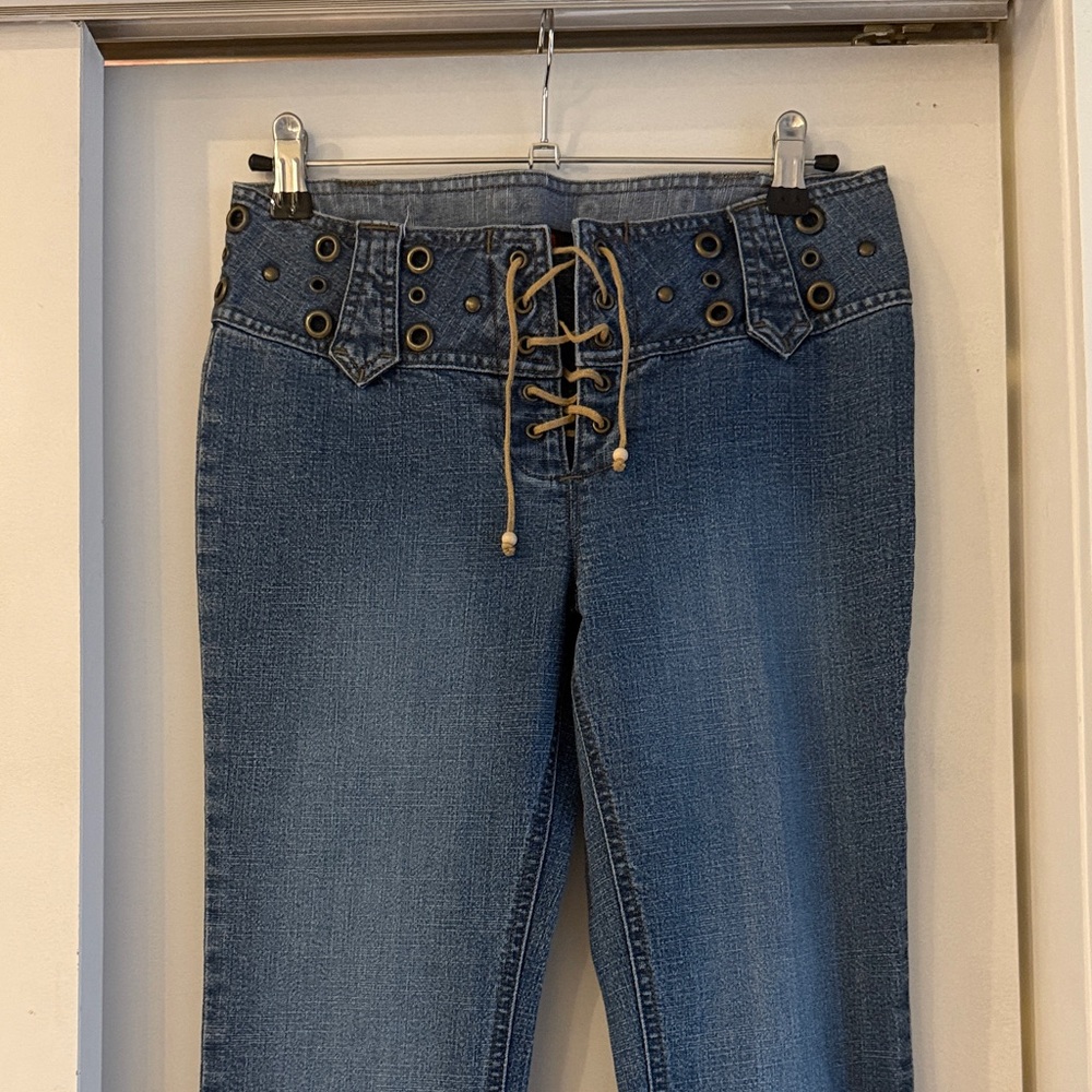 Mudd Lace-Up Waist Blue Women's Jeans
